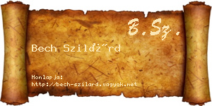Bech Szilárd névjegykártya